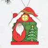 2Pcs Set Of Wooden Home With Santa & Snowman Christmas Tree Ornaments