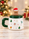 Bear & Star 3D Lid Ceramic Hot Chocolate and Coffee Christmas Mug