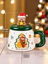 Bear & Star 3D Lid Ceramic Hot Chocolate and Coffee Christmas Mug