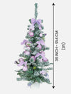 3 Ft. Pastel Purple Swirl Snowy Bushy Christmas Tree Filled With Balls And Ornament Fillers