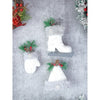 3 Pcs Silver Furry Winter Accessories Themed Christmas Tree Ornaments