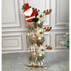 3 Tier Wooden Mdf Stacked Reindeer & Santa