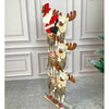 3 Tier Wooden Mdf Stacked Reindeer & Santa
