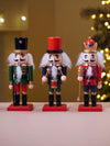 Royal Multicolour Set of 3 Wooden Nutcrackers, Christmas Table Décor,6.2 inches ht