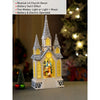 3 Tower Church With Holy Family Decor With Musical Glitter Water, Rotation & Light