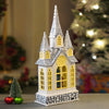 3 Tower Church With Holy Family Decor With Musical Glitter Water, Rotation & Light