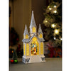 3 Tower Church With Holy Family Decor With Musical Glitter Water, Rotation & Light
