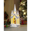 3 Tower Church With Holy Family Decor With Musical Glitter Water, Rotation & Light