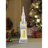 3 Tower Church With Holy Family Decor With Musical Glitter Water, Rotation & Light