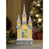3 Tower Church With Holy Family Decor With Musical Glitter Water, Rotation & Light