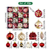 40Pcs Maroon Sequenced With Gold Christmas Tree Balls