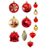 40Pcs Red Sequenced With Gold Christmas Tree Balls