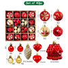 40Pcs Red Sequenced With Gold Christmas Tree Balls