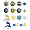 45Pcs Midnight Blue & Gold Christmas Tree Ornaments