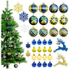 45Pcs Midnight Blue & Gold Christmas Tree Ornaments