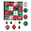 46Pcs Joy Swirls Red, Green & White Christmas Tree Balls