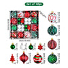 46Pcs Joy Swirls Red, Green & White Christmas Tree Balls