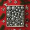 46 Pcs Silver Shiny Mix Themed Christmas Balls Tree Hanging