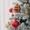46Pcs Stripes & Flakes Red, Green Gold Christmas Tree Balls