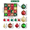 46Pcs Stripes & Flakes Red, Green Gold Christmas Tree Balls