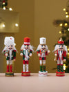 Christmas Band Set of 4 Wooden Nutcrackers, Christmas Tree Ornaments,( 5.1 inches Ht)