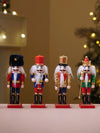 Royal Glitter Set of 4 Wooden Nutcrackers, Christmas Tree Ornaments, 5.1 inches ht