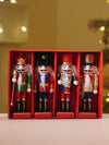 Royal Glitter Set of 4 Wooden Nutcrackers, Christmas Tree Ornaments, 5.1 inches ht