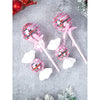 4 Pcs Pink Shiny Disco Themed Medium Sized Candy Shaped Christmas Tree Ornaments