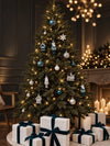 50 pcs Blue & Silver Winter Wonderland Christmas Tree Ornaments, Xmas Tree Decoration Balls Set
