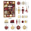 50Pcs Deep Maroon Burgundy & Gold Christmas Tree Ornaments