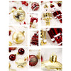 50Pcs Deep Maroon Burgundy & Gold Christmas Tree Ornaments