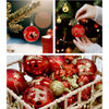 52 Pcs Balls, Hearts & Stars, Themed Assorted Christmas Tree Balls
