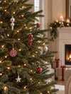 52 pcs Burgundy & Champagne Gold Christmas Tree Ornaments, Xmas Tree Decoration Balls Set