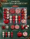 52 pcs Burgundy & Champagne Gold Christmas Tree Ornaments, Xmas Tree Decoration Balls Set