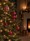 52 pcs Classic Ruby Christmas Tree Ornaments, Xmas Tree Decoration Balls Set