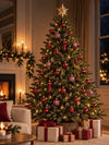 52 pcs Classic Ruby Christmas Tree Ornaments, Xmas Tree Decoration Balls Set