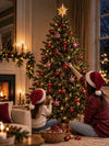 52 pcs Classic Ruby Christmas Tree Ornaments, Xmas Tree Decoration Balls Set