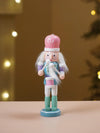Pastel Candy Wonderland Set of 5 Wooden Nutcrackers, Christmas Tree Ornaments, 5.1 inches ht