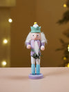 Pastel Candy Wonderland Set of 5 Wooden Nutcrackers, Christmas Tree Ornaments, 5.1 inches ht