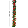 6.5 Feet Heavily Loaded Red Ornament Bushy Deep Green Christmas Garland