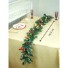 6 Ft. Gold, Green Red Bows, Xmas Garland Filled With Cherries, Snow Dust Fillers & Pinecones Christmas Garland