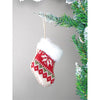 12 Pcs Red Knitted Snowflakes Themed Christmas Tree Ornaments