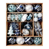 70Pcs Blue & Silver Owl Chandelier Themed Assorted Christmas Tree Balls
