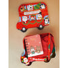 7 Pcs Premium Christmas Gift Combo Set | Red Bus Tin with Notebook, Elf Hat, Wrist Band & Accessories