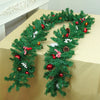 8 Ft. Bushy Deep Green Xmas Garland Filled With Cotton Flowers, Bows, Cherries & Big Size Pinecones Christmas Garland