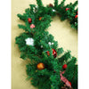 8 Ft. Bushy Deep Green Xmas Garland Filled With Cotton Flowers, Bows, Cherries & Big Size Pinecones Christmas Garland