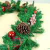 8 Ft. Bushy Frosty Cherry Deep Green Xmas Garland Filled With Bows, Balls & Big Size Pinecones Christmas Garland