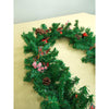 8 Ft. Bushy Frosty Cherry Deep Green Xmas Garland Filled With Bows, Balls & Big Size Pinecones Christmas Garland