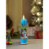 Blue Candle With Musical Glitter Water & Lights