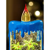 Blue Candle With Musical Glitter Water & Lights